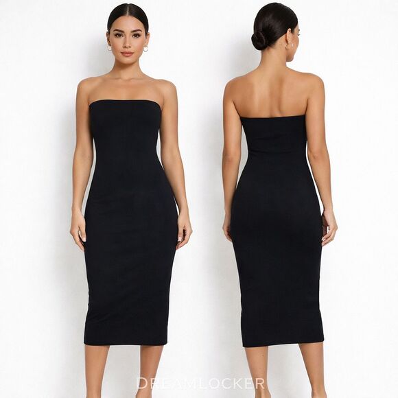 knit striped knitted bodycon dress Women's Black Bodycon Dress Tube